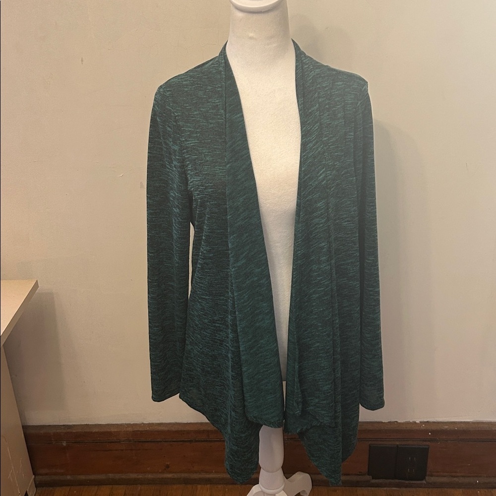 Cotton Emporium McKenna Waterfall dark green cardigan Size L New